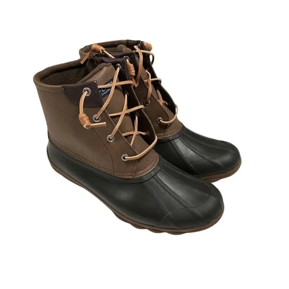 Sperry Syren Gulf Duck Boots Women 8 Brown Snow Rain Waterproof Vegan Shoe NEW